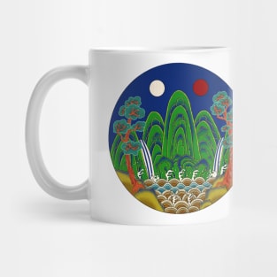 Minhwa: Sun, Moon and 5 Peaks: King's painting A_1 Type (Korean traditional/folk art) Mug